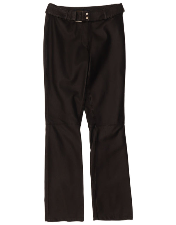 Pantaloni in pelle bootcut da donna Tom Tailor EU 34 XS W28 L32 Pelle nera