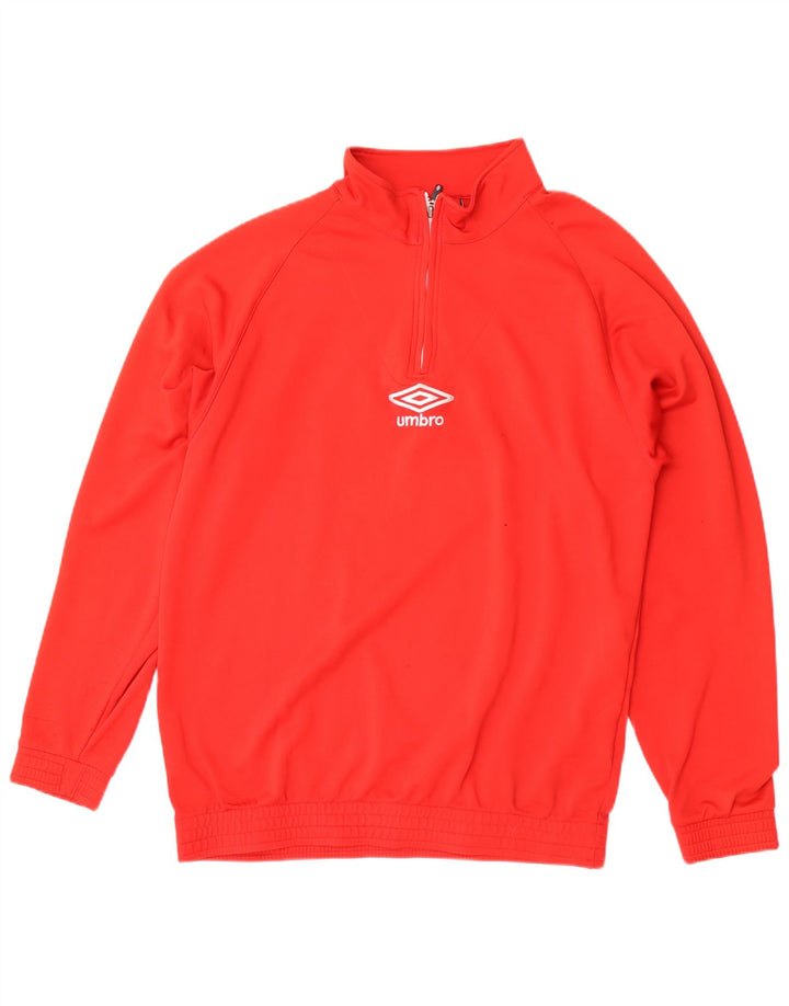 Umbro Herre Zip Neck Sweatshirt Jumper XL Rød Polyester