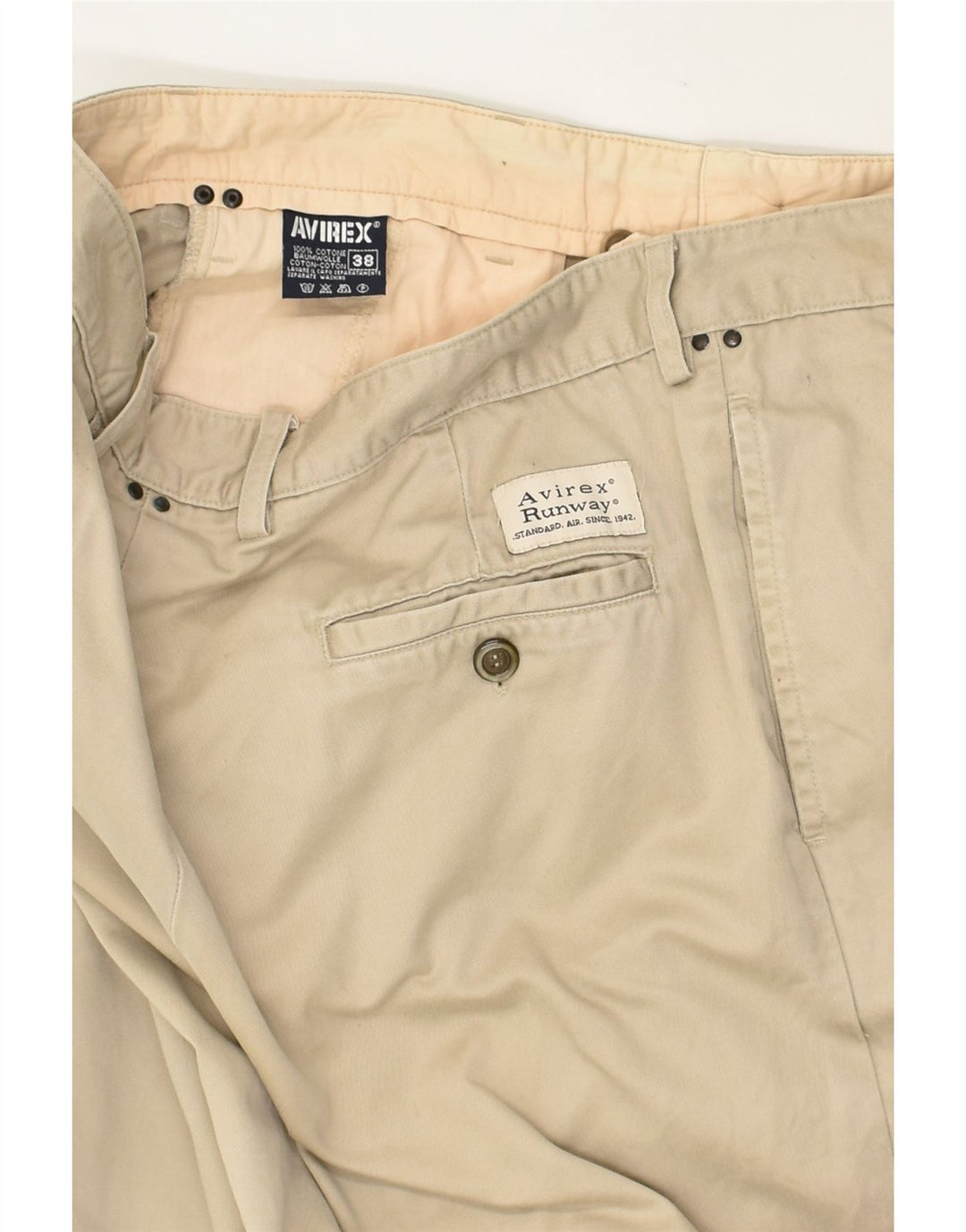 AVIREX Mens Straight Chino Trousers W38 L29 Grey Cotton | Vintage Avirex | Thrift | Second-Hand Avirex | Used Clothing | Messina Hembry 