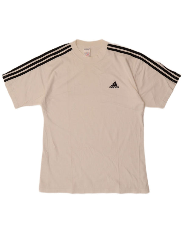 Adidas Herren T-Shirt Top UK 38/40 Mittelweiße Baumwolle