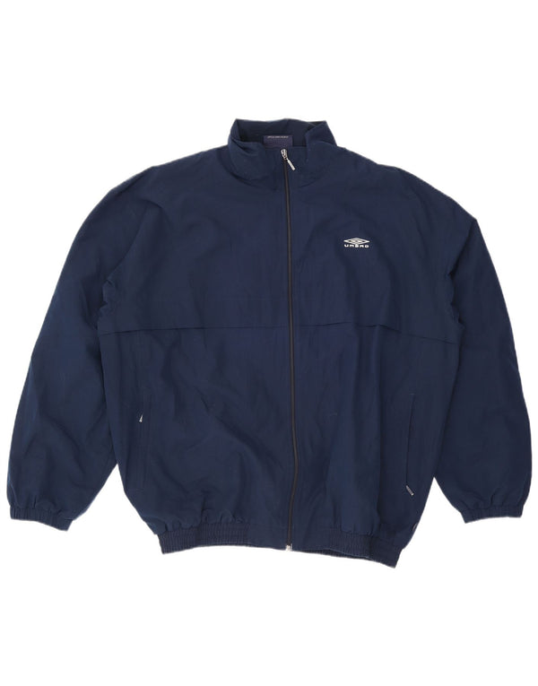 Umbro Mens Tracksuit Top Jacket Large Navy Blue Polyester