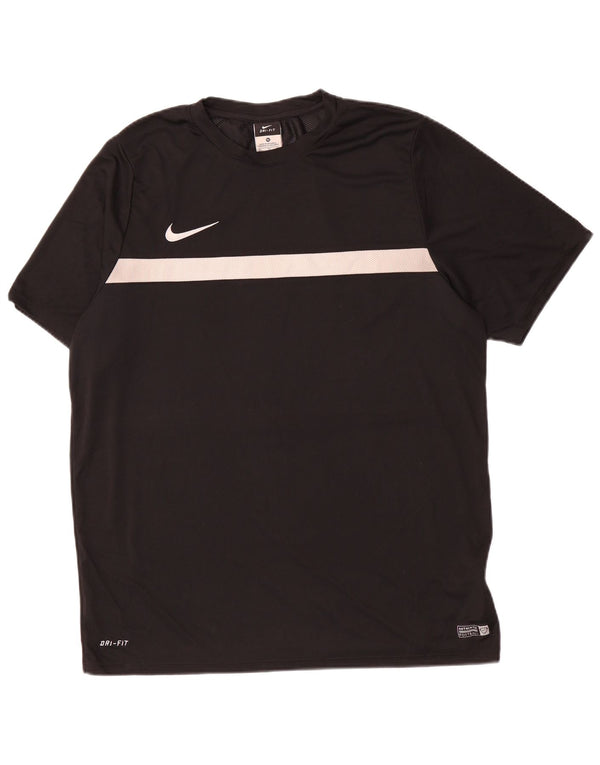Мужская футболка Nike Dri Fit Top XL, черная, полиэстер с цветными блоками