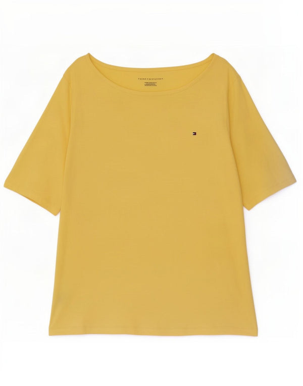 Tommy Hilfiger Damen T-Shirt Top UK 18 XL Gelb Baumwolle