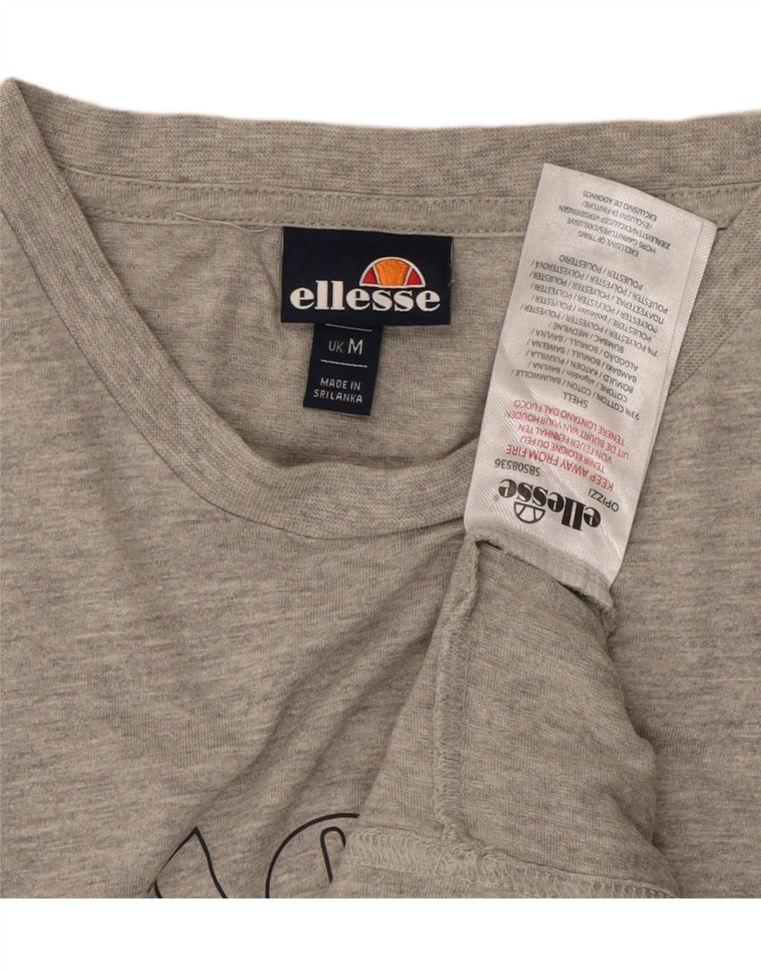 ELLESSE Мужская футболка с рисунком Топ среднего серого цвета, хлопок