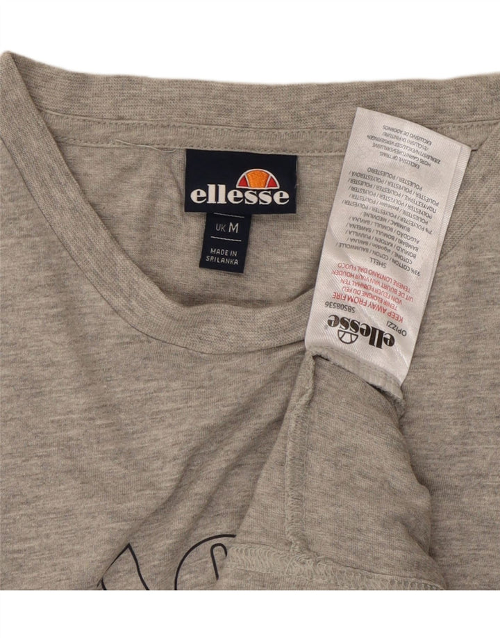 ELLESSE Мужская футболка с рисунком Топ среднего серого цвета, хлопок