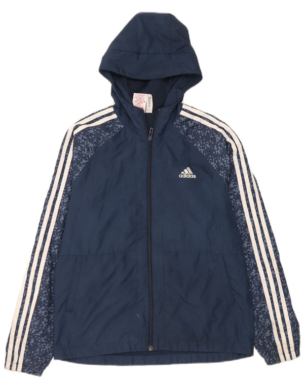 Veste de survêtement à capuche Adidas Garçon 13-14 ans Bleu Marine Polyester