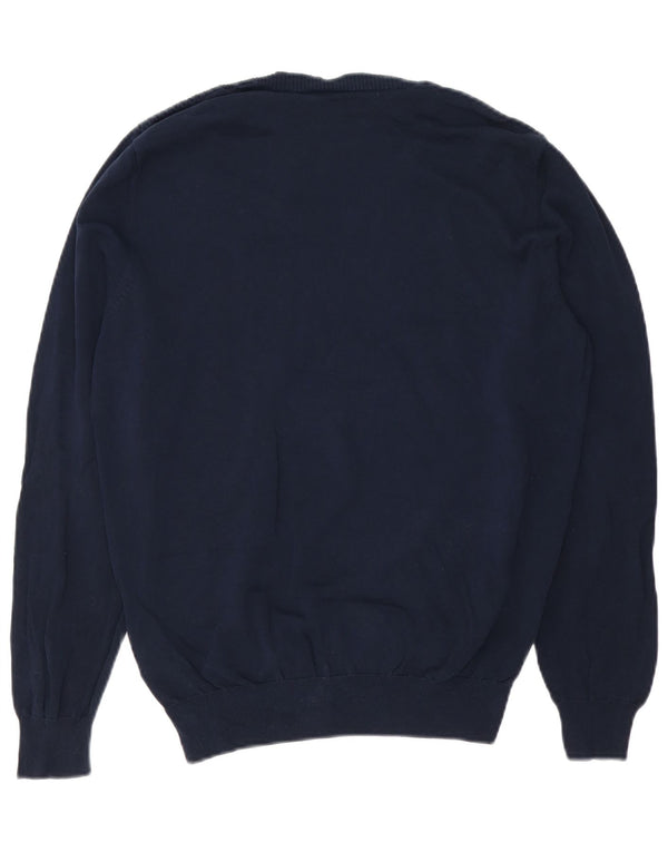 Maglione maglione girocollo da uomo Massimo Dutti in cotone blu navy medio