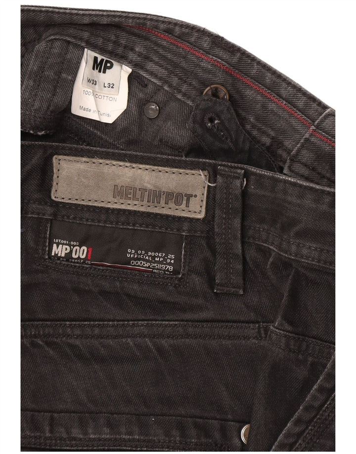 Meltin' Pot Mens Straight Jeans W33 L32 Black Cotton