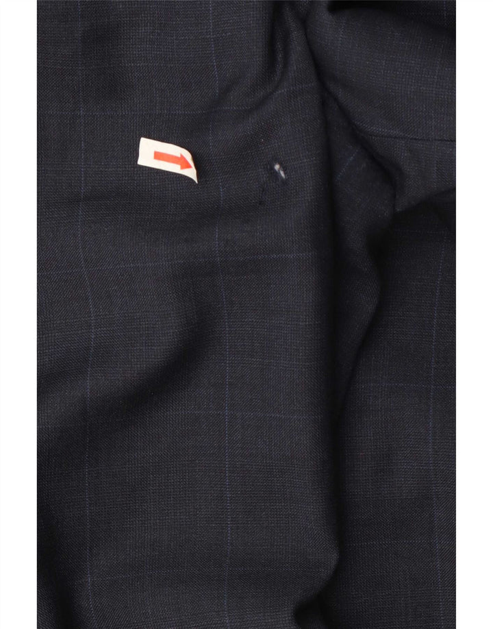 Marks & Spencer Herre 2-knaps blazerjakke UK 46 XL marineblå ternet uld