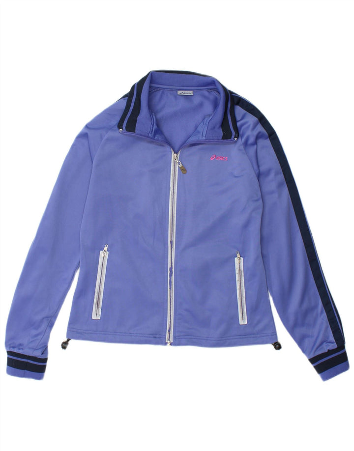 Asics Womens Tracksuit Top Jacket UK 12 Medium Purple Polyester