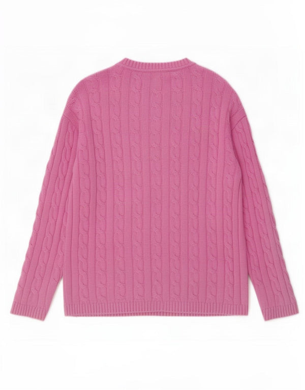 Crew Clothing Pulover pentru femei cu gât de barcă UK 14 mare bumbac roz