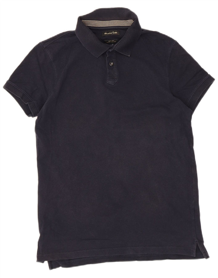 Massimo Dutti Mens Slim Fit Polo Shirt Small Navy Blue
