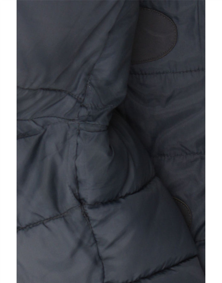 Superdry Veste matelassée à capuche pour femme UK 14 Large Bleu Marine Polyester