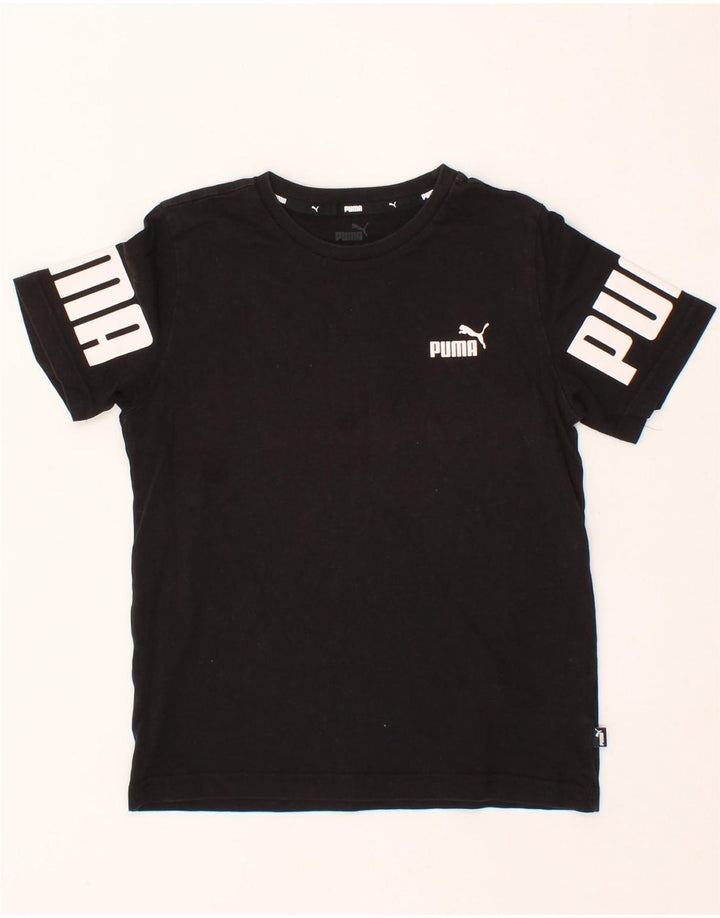 PUMA Boys Graphic T-Shirt Top 9-10 Years Small Black Vintage Puma and Second-Hand Puma from Messina Hembry 