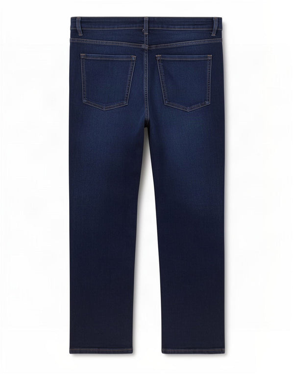 Marks & Spencer Womens Straight Jeans UK 18 XL W38 L27 Navy Blue Cotton