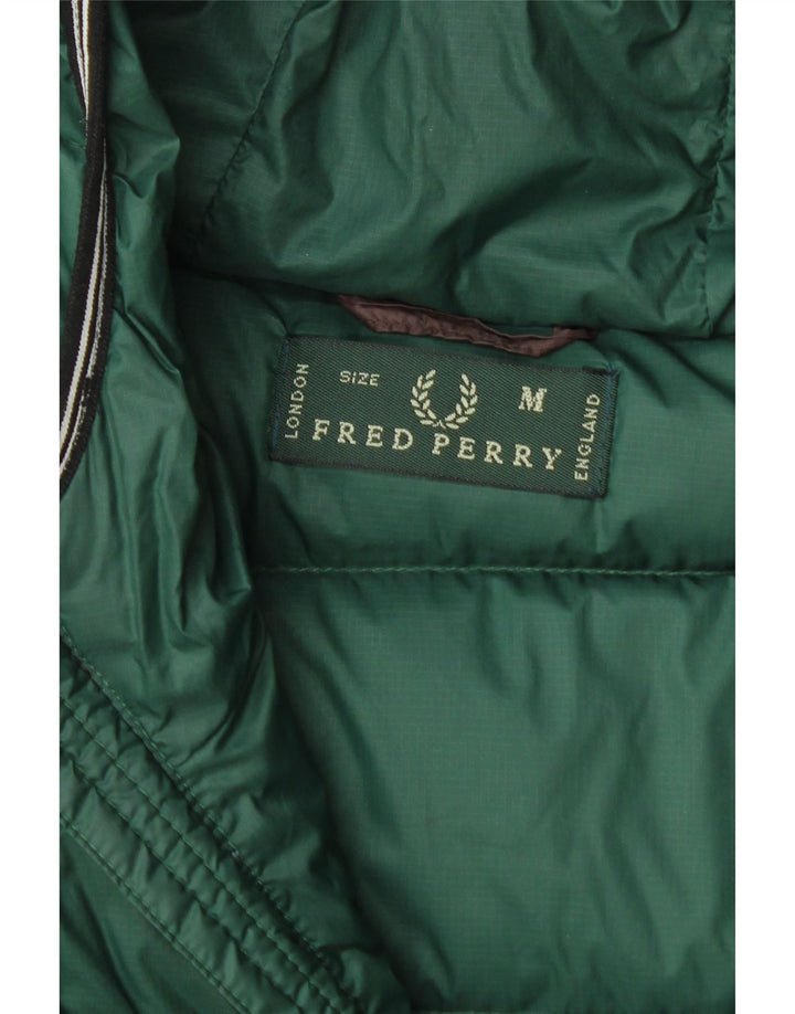 Fred Perry Herre hættepolstret jakke UK 38 Medium Brown Colourblock Nylon