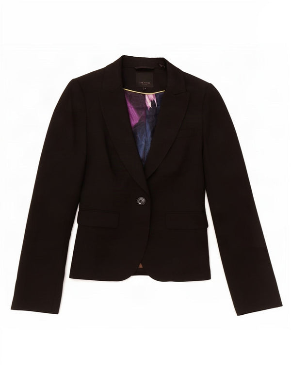 Jaqueta blazer feminina Ted Baker com 1 botão tamanho XS preto