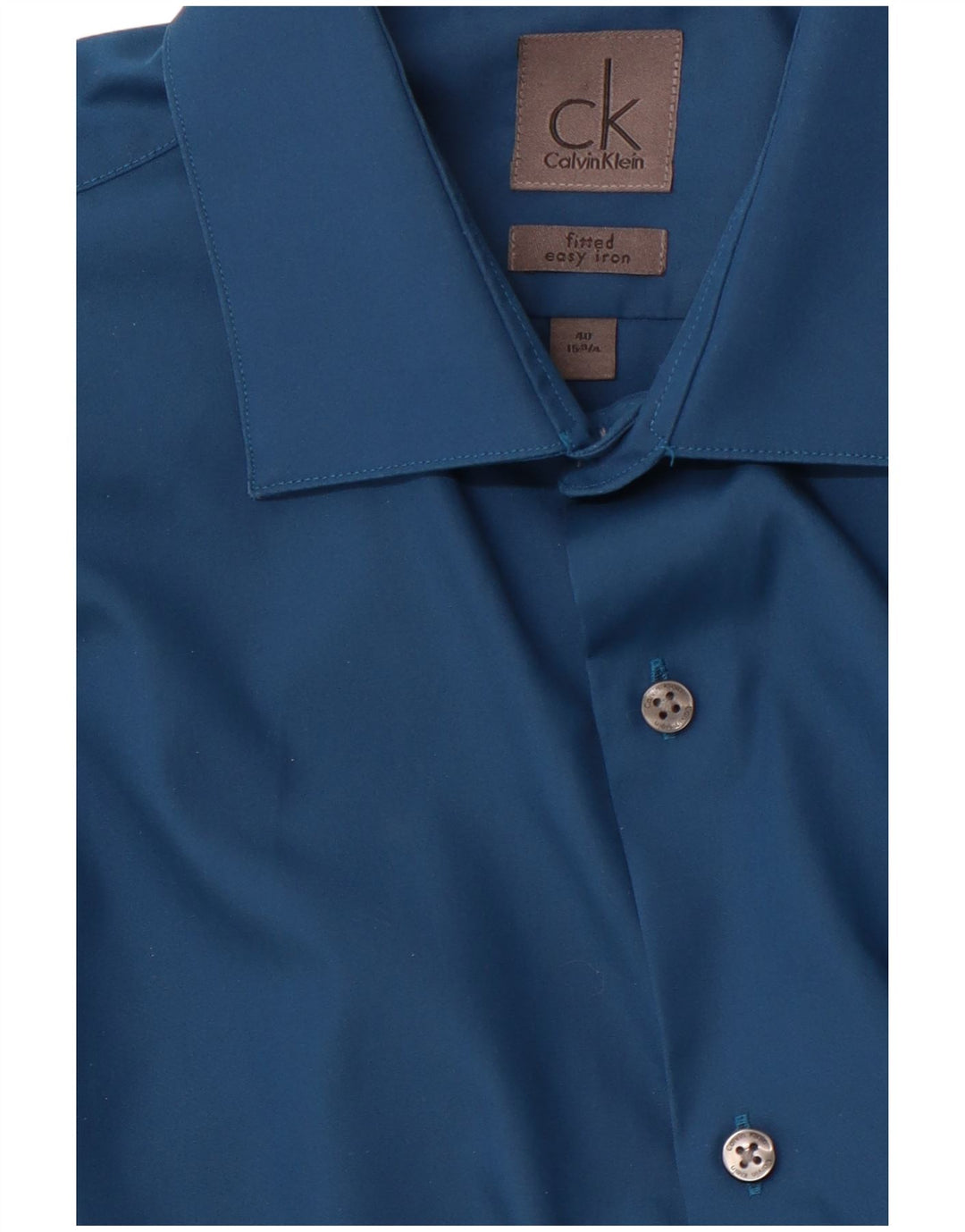 CALVIN KLEIN Tailliertes Herrenhemd Größe 40 15 3/4 Mittelblau