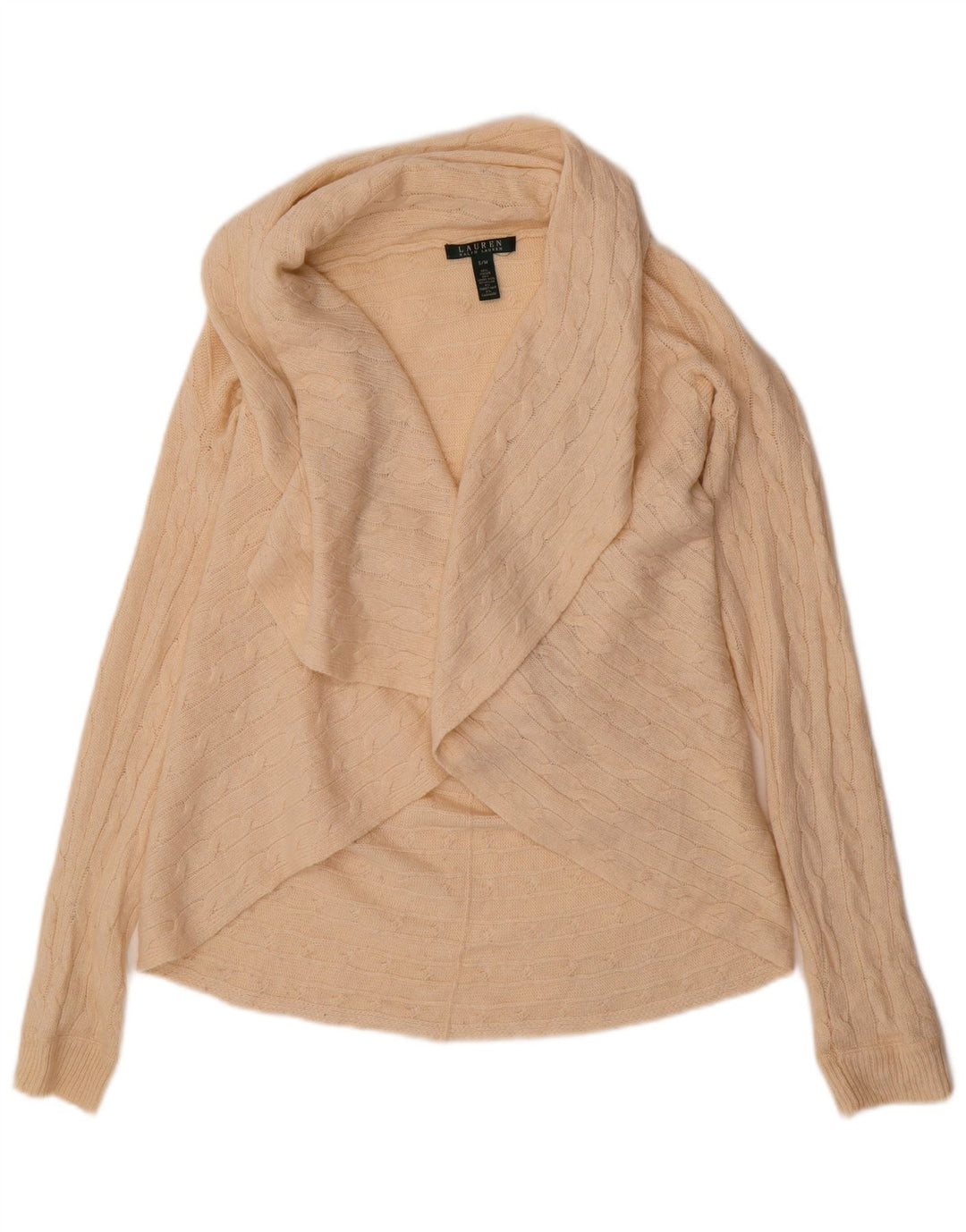 Ralph Lauren Womens Oversized Open Cardigan Sweater UK 10 Small Beige