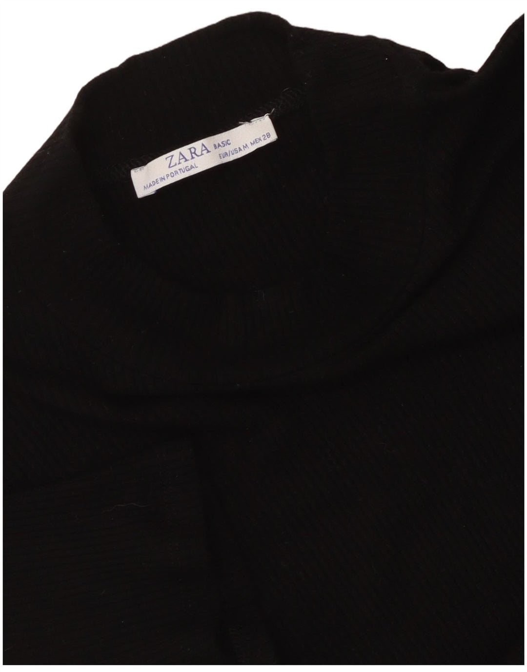 ZARA Womens Crop Top UK 12 Medium Black