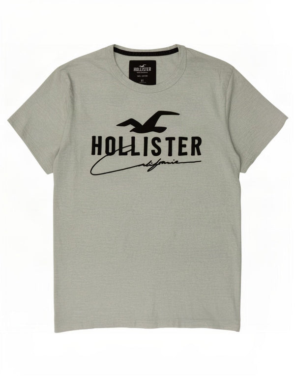 Мужская футболка с рисунком Hollister Top XS, зеленый хлопок с крапинками