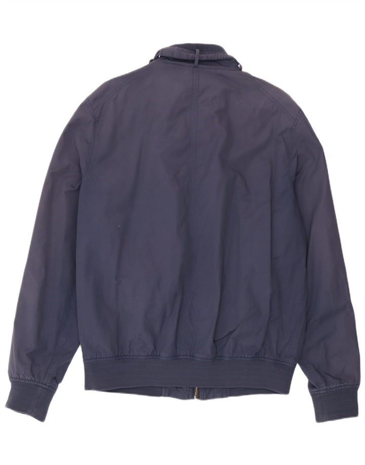 Schott Mens Bomber Jacket UK 44 2XL Navy Blue Cotton