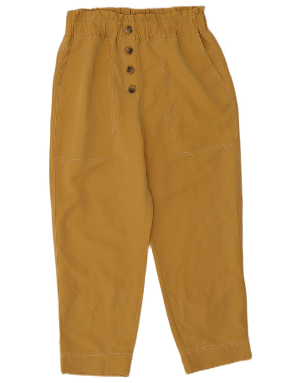 Zara Pantalon court fuselé taille haute pour femme Small W26 L23 Modal jaune