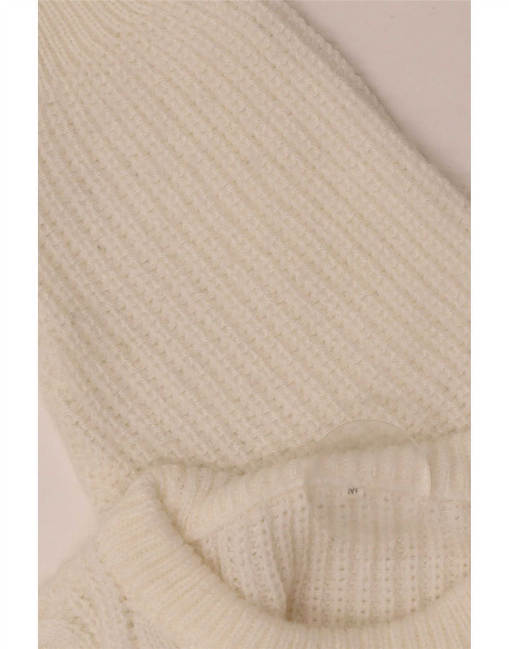 Vintage sweater med rund hals til mænd Medium Off White