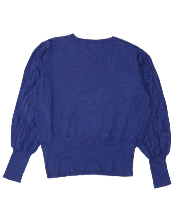 Marks & Spencer Suéter de cuello redondo para mujer UK 44 Viscosa azul grande