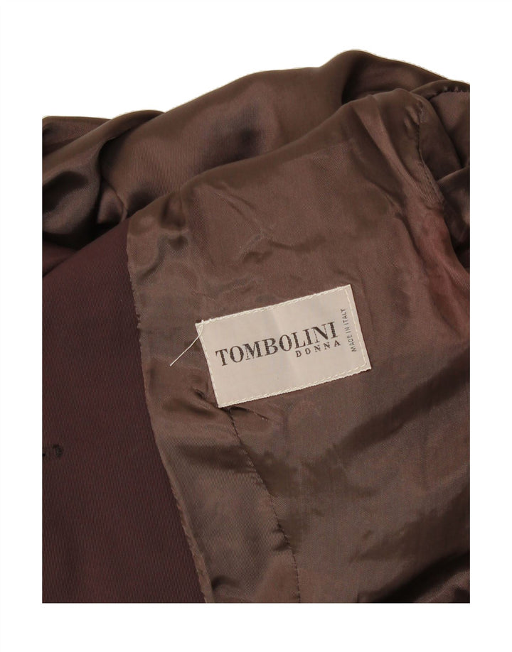 TOMBOLINI Womens 4 Button Blazer Jacket UK 14 Medium Brown Vintage Tombolini and Second-Hand Tombolini from Messina Hembry 