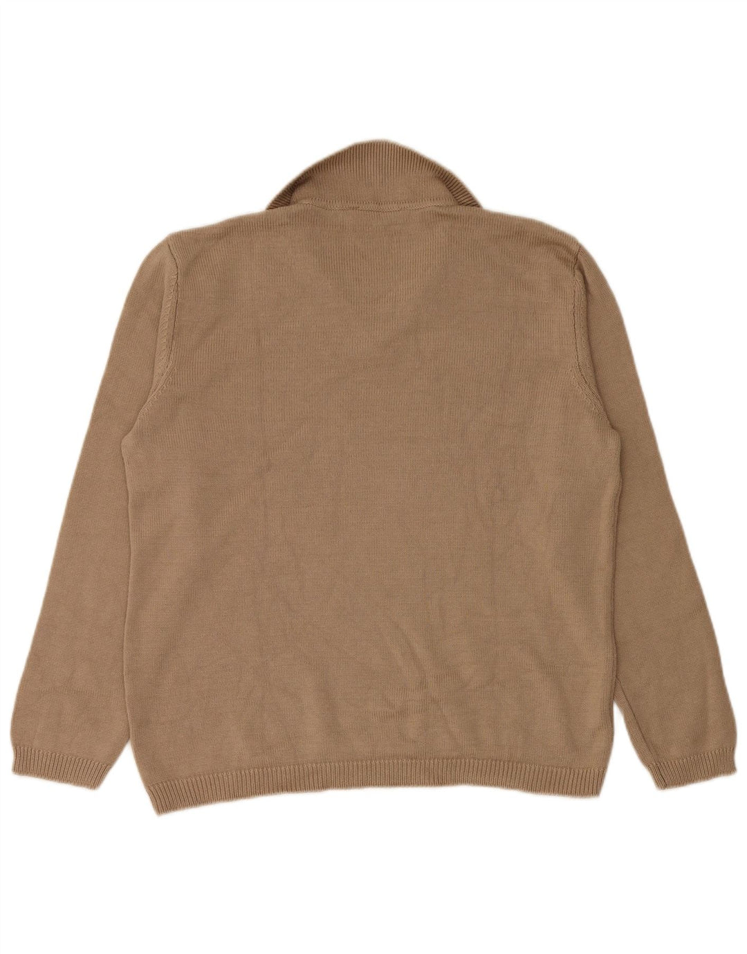 Zara Womens Polo Neck Jumper Sweater UK 14 Medium Beige