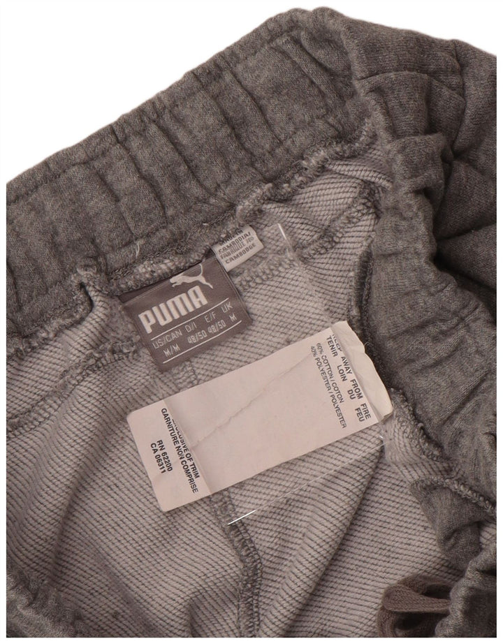PUMA Mens Graphic Tracksuit Trousers Medium  Grey Flecked Cotton