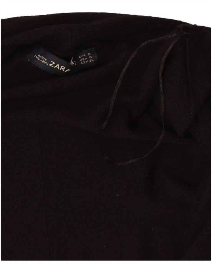 Zara Womens Cardigan Sweater UK 10 Small Black Viscose