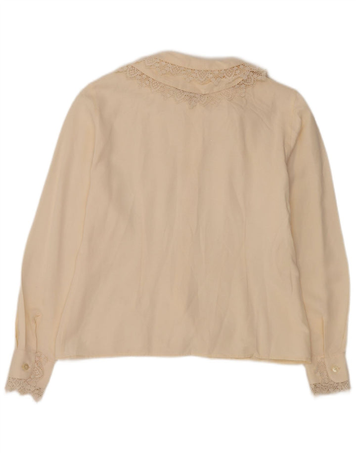 Sisley Womens Shirt Blouse UK 14 Medium Off White Floral