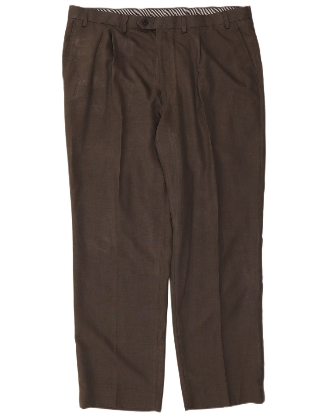 Marks & Spencer Mens Pegged Suit Trousers W40 L31 Khaki Polyester