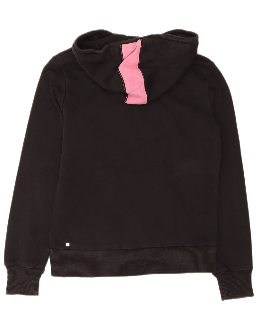 Puma Womens Graphic Hoodie Jumper UK 12 Medium Black