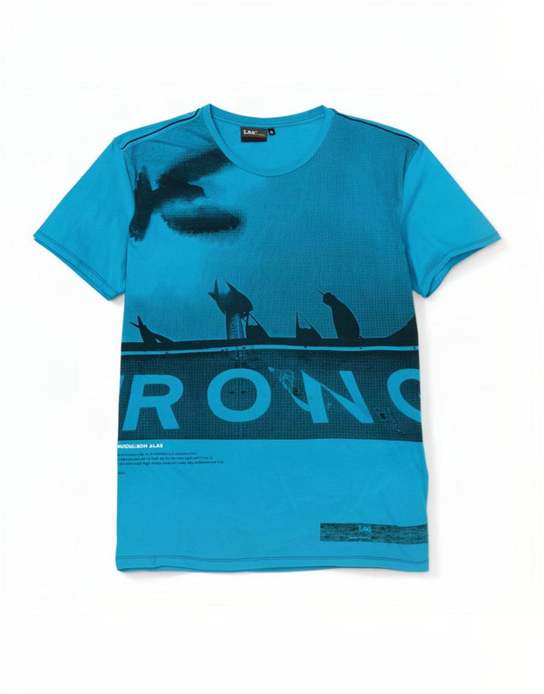 Maglietta grafica da uomo Lee Top XL in cotone blu