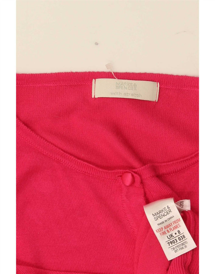 Marks & Spencer Womens Cardigan Sweater UK 8 Small  Pink Viscose