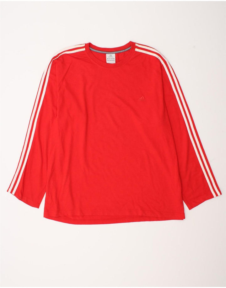 Adidas Haut à manches longues pour homme en coton rouge 2XL