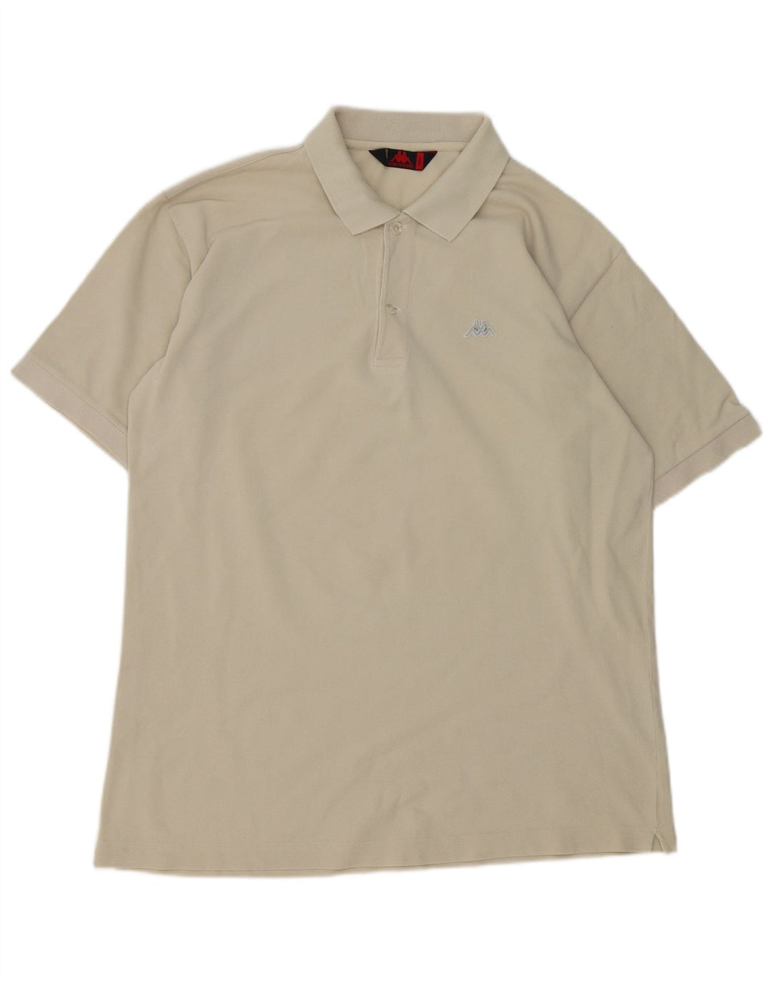 Kappa Mens Polo Shirt Large Off White Cotton