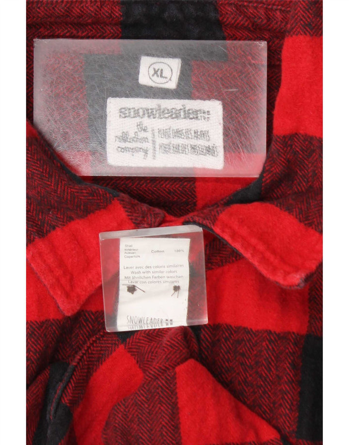 Vintage herre flannel skjorte XL rød ternet bomuld