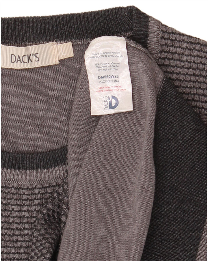 DACK'S Pulover pentru bărbați cu gât crew din viscoză mare, gri