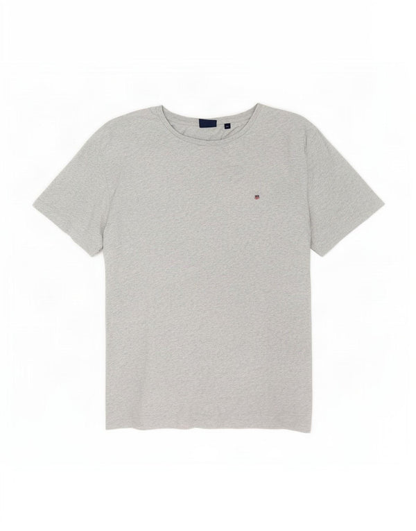 Gant Mens T-Shirt Top 3XL Grey Flecked Cotton