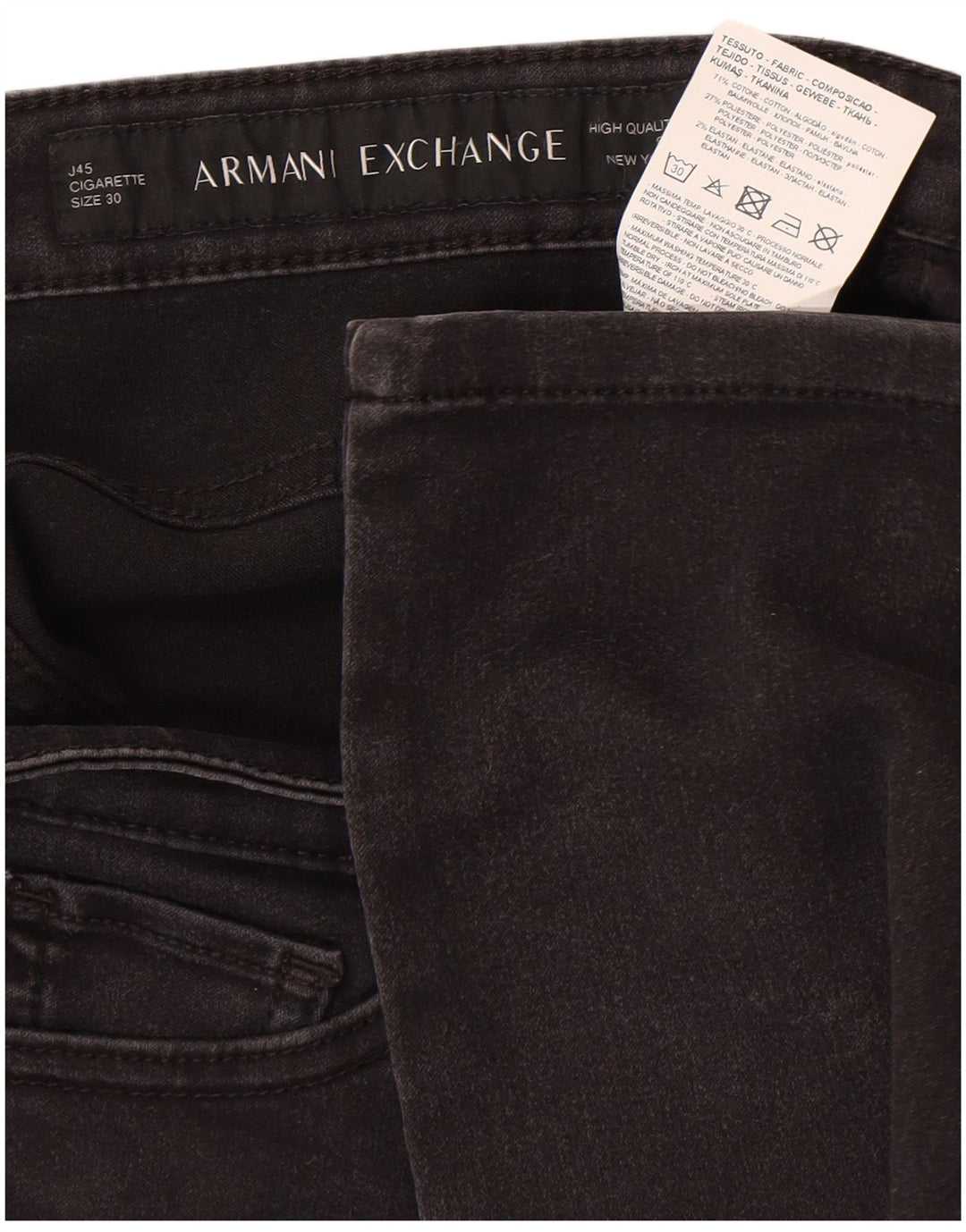Armani Jeans Dame Slim Jeans W30 L28 Sort Bomuld