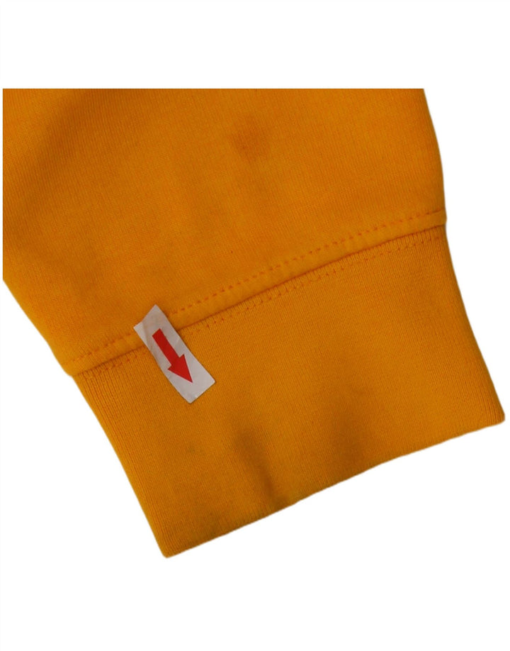Champion Mens Graphic Hoodie Jumper Medium Yellow Cotton