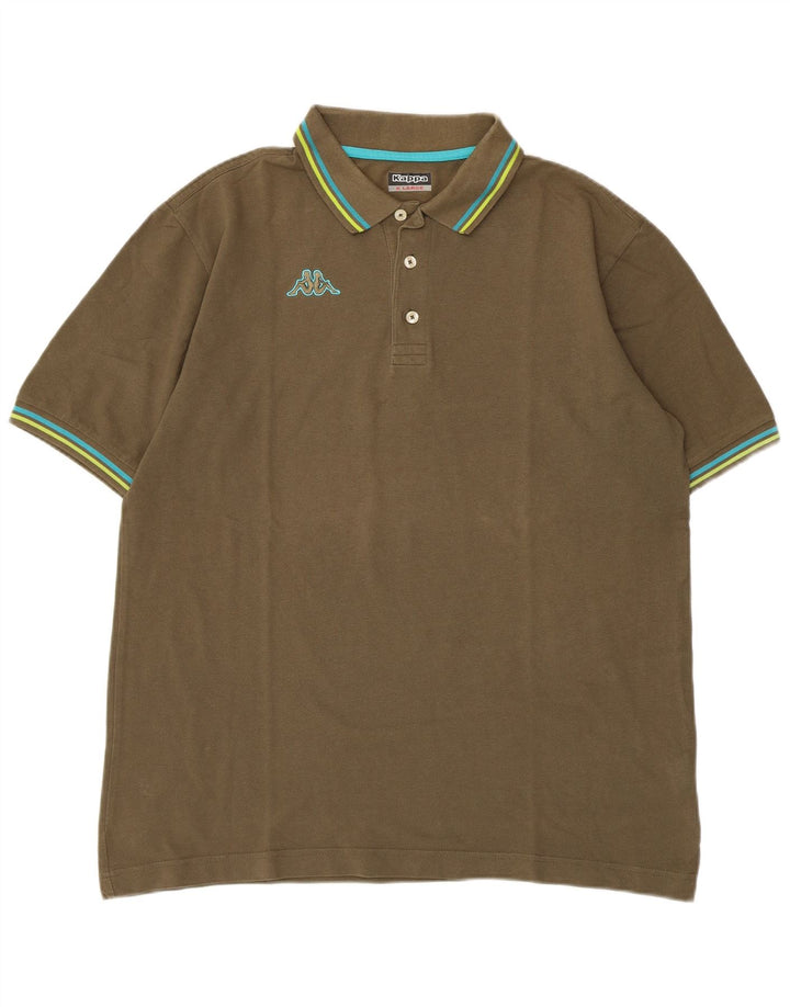 Kappa Mens Polo Shirt XL Khaki Cotton