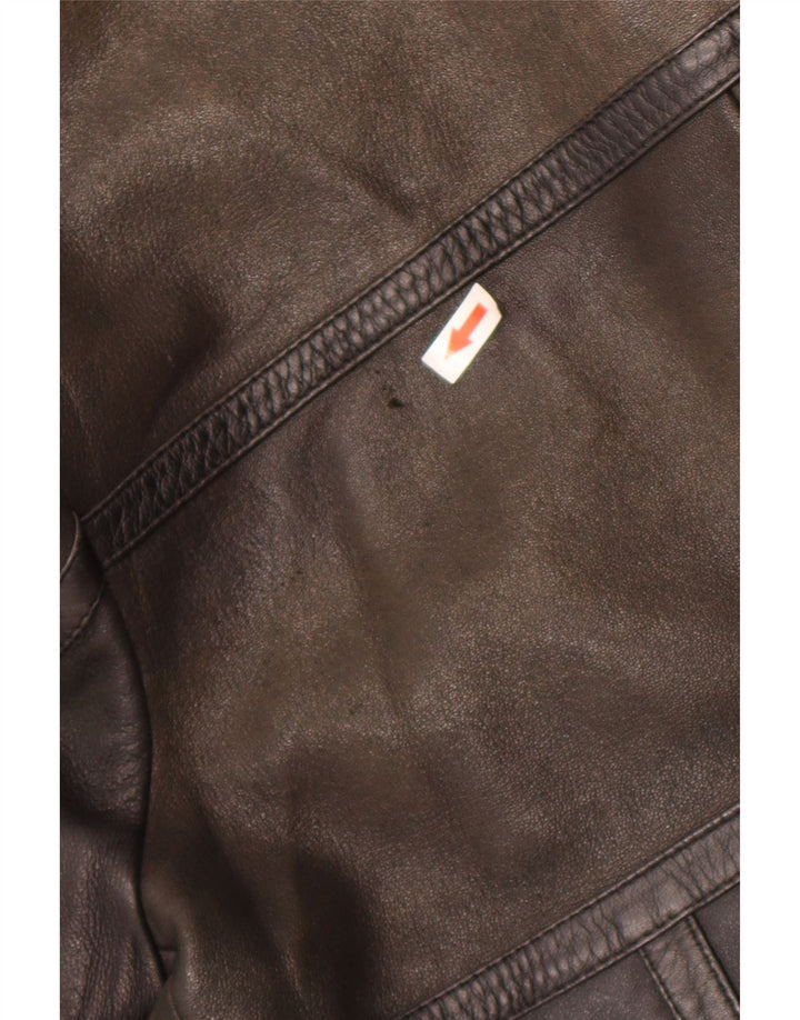 Vintage Mens Leather Jacket UK 36 Small Brown