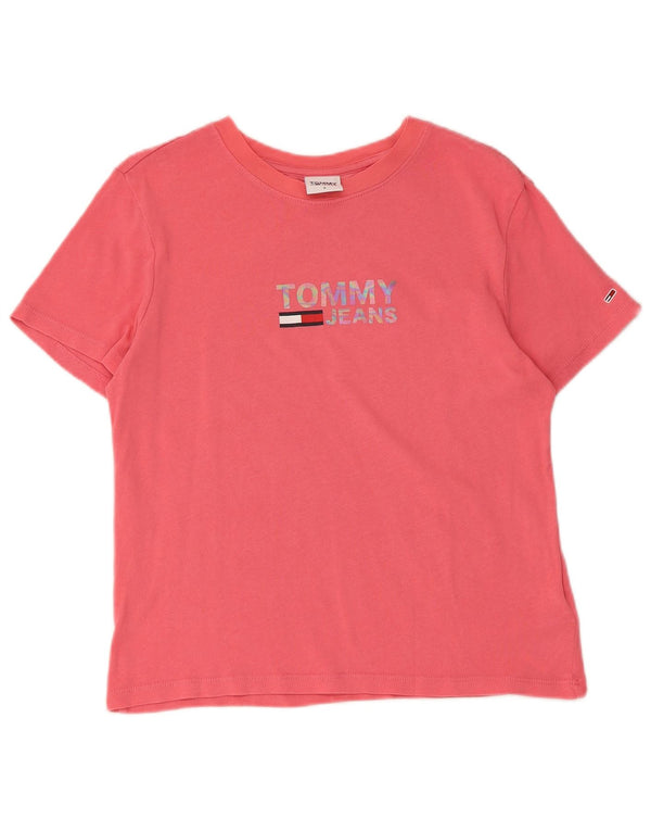 Tommy Hilfiger Kortærmet Grafisk T-Shirt Top UK 10 Small Pink