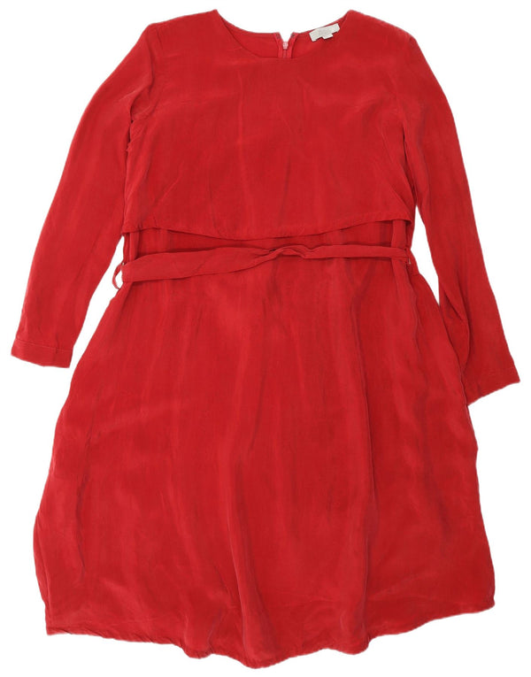 Cos Γυναικείο μακρυμάνικο φαρδύ φόρεμα Basic EU 36 Small Red Cupro