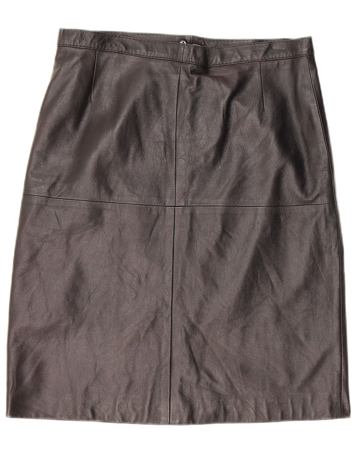 Vintage Damen Lederrock W30 Mittelschwarzes Leder